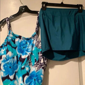 Beach House Floral Swimsuit 2-Piece Women’s 16 NWT